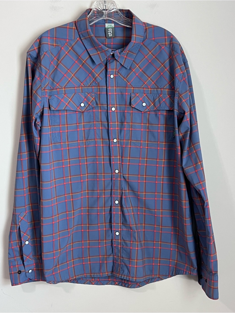 Stio Eddy Shirt Mens Large Plaid Pearl Snap Western Pocket Long Sleeve